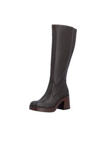 Stiefel Rieker, Damen, Gr. 36, Normalschaft, braun, Lederimitat, unifarben, Schuhe Stiefel, Langschaftstiefel mit weicher Innensohle, Blockabsatz