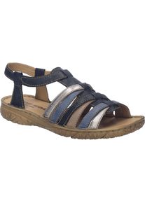 Sandale Josef Seibel "Ivy 02, indigo-multi", Damen, Gr. 43, blau (indigo, multi), Obermaterial: 100% Rindsleder Leather cow., Schuhe Sandale