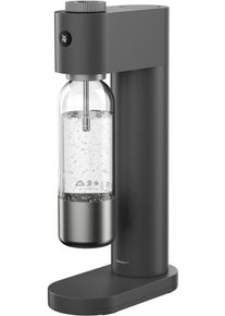 Wassersprudler WMF "Element One", grau (lava), B:17,3cm H:29,5cm T:49,4cm, Edelstahl, Kunststoff, Wassersprudler, Wassersprudler, 3 Sprudelgrade, vollautomatisches Sprudeln, Cromargan Edelstahlgeh&auml;use