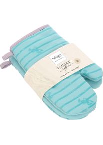 Topfhandschuhe Vossen "Scandi Cook", blau (dreamy blau), B:18cm L:28cm, Obermaterial: 100% Baumwolle, Topflappen, Topfhandschuhe, mit Silikonbeschichtung im Lobster-Design, Hitzebest&auml;ndig bis 250