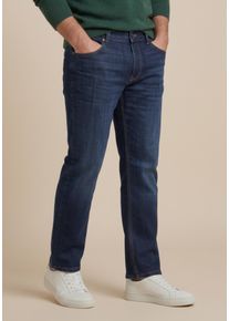 Gerade Jeans MAN'S WORLD PLUS "Gro&szlig;e Gr&ouml;&szlig;en, straight fit", Herren, Gr. 30, U + N + S Gr, blau (dunkelblau used), Denim/Jeans, Obermaterial: 98% Baumwolle, 2% Elasthan, unifarben, straight fit lang, Jeans Gerade Jeans, mit Knopf- und Rei&szlig;verschluss, Straight-Fit, gerader Beinverlauf