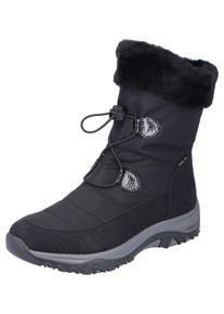 Winterboots Rieker, Damen, Gr. 38, schwarz, Lederimitat, Textil, Schuhe Winterboots, mit Fellimitat-Besatz am Schaftrand