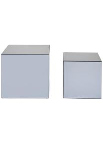 Mid.you Couchtischset, Grau, Glas, Holzwerkstoff, 2-teilig, 50x40x40 cm, Wohnzimmer, Wohnzimmertische, Couchtische, Couchtische Glas
