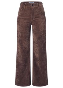 Cordhose Gang "94AMELIE WIDE", Damen, Gr. 27, N-Gr, braun (chocolate), Cord, Obermaterial: 82% Polyester, 15% Polyamid, 3% Elasthan, unifarben, regular fit lang, Hosen Cordhose, im 5-Pocket-Stil mit weitem Bein