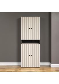 Hochschrank WELLTIME "Amrum", beige (hellgrau), B:70cm H:188cm T:31cm, Holzwerkstoff, Metall, Schr&auml;nke, Hochschrank, Badezimmerschrank mit und ohne Schublade - (B/T/H) 40-70/31/186 cm