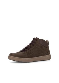 Schn&uuml;rboots Gabor, Herren, Gr. 9,5 (44), braun (dunkelbraun, loden), Nubukleder, Schuhe Schn&uuml;rboots, High Top-Sneaker, Bequemschuh in Weite G (= weit)