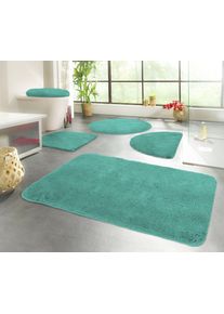 Badematte KINZLER "Chaozhou, Badvorleger, Badezimmer Teppich" Gr. 10, gr&uuml;n (smaragdgr&uuml;n), H:20mm, Polyester, Badematten, Badematte, Badteppich, Uni Farben, weich, als rechteckig, rund & Set erh&auml;ltlich