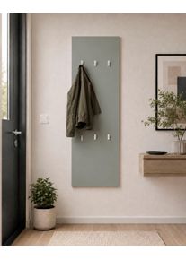 Garderobenpaneel BORCHARDT M&Ouml;BEL "Vaasa, 123x45cm mit Metallhaken", braun (salbei), B:45cm H:123cm T:5cm, Holzwerkstoff, Garderobenpaneele, Garderobenpaneel, Garderobe h&auml;ngend, 6 Haken, Wandgarderobe