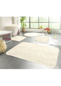 Badematte KINZLER "Chaozhou, Badvorleger, Badezimmer Teppich" Gr. 3, beige (natur), H:20mm, Polyester, Badematten, Badematte, Badteppich, Uni Farben, weich, als rechteckig, rund & Set erh&auml;ltlich