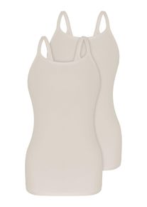Sassa Mode Achseltop SASSA "2er Pack Top DAILY LOVE", Damen, Gr. 42, 2 Stk., beige (ivory), Single-Jersey, , Basic, figurumspielend, U-Boot-Ausschnitt, Unterhemden Achseltop
