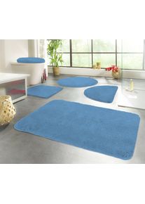Badematte KINZLER "Chaozhou, Badvorleger, Badezimmer Teppich", blau (t&uuml;rkis), H:20mm, Polyester, Badematten, Badematte, Badteppich, Uni Farben, weich, als rechteckig, rund & Set erh&auml;ltlich