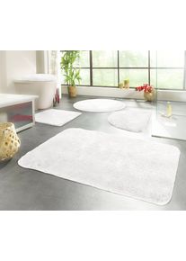 Badematte KINZLER "Chaozhou, Badvorleger, Badezimmer Teppich" Gr. 10, wei&szlig;, H:20mm, Polyester, Badematten, Badematte, Badteppich, Uni Farben, weich, als rechteckig, rund & Set erh&auml;ltlich