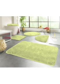 Badematte KINZLER "Chaozhou, Badvorleger, Badezimmer Teppich" Gr. 8, gr&uuml;n (kiwigr&uuml;n), H:20mm, Polyester, Badematten, Badematte, Badteppich, Uni Farben, weich, als rechteckig, rund & Set erh&auml;ltlich