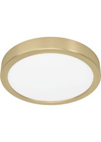 EGLO Deckenleuchte "FUEVA 5 Deckenlampe, geringe Aufbauh&ouml;he, 17 Watt, Rund", grau (messingfarben), &Oslash; 21cm H: 2,8cm, 1 Stk., Leuchten, Aufbauleuchte, Badezimmer, Bad-Deckenlampe, modern, 28x2,1cm, Deckenleuchte