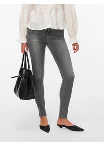 V&eacute;ro Moda Skinny-fit-Jeans VERO MODA "VMPOLLY MR SKINNY JEANS RA223 NOOS", Damen, Gr. XS, L&auml;nge 34, grau (light grau denim), Denim/Jeans, Obermaterial: 91% Baumwolle, 7% Polyester, 2% Elasthan, unifarben, skinny fit lang, Jeans Skinny-fit-Jeans, Baumwollmischung, skinny fit