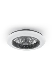 REALITY LEUCHTEN LED Deckenleuchte "Stralsund Deckenventilator", schwarz (schwarz matt), 1, &Oslash; 50cm H: 16,8cm, 1 Stk., Leuchten, Deckenlampe, Ventilator, Fernbedienung, Ventilator getrennt schaltbar, LED Deckenleuchte