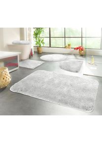 Badematte KINZLER "Chaozhou, Badvorleger, Badezimmer Teppich", silber (silberfarben), H:20mm, Polyester, Badematten, Badematte, Badteppich, Uni Farben, weich, als rechteckig, rund & Set erh&auml;ltlich