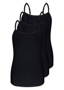Sassa Mode Achseltop SASSA "3er Pack Spaghetti Top Lovely Skin", Damen, Gr. 44, 3 Stk., schwarz, Mikrofaser, , Basic, figurumspielend, eckiger Ausschnitt, Unterhemden Achseltop