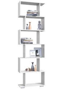 Standregal VCM "Holz Raumteiler Stand Regal Deko B&uuml;cher Palusa L", wei&szlig;, B:60cm T:24cm, Regale, Standregal