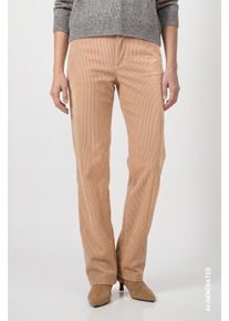 Cordhose monari "Hose Cord 78cm", Damen, Gr. 44, N-Gr, beige (hellbraun), Cord, Obermaterial: 100% Polyester, unifarben, regular fit lang, Hosen Cordhose, Regular fit mit praktischen Taschen