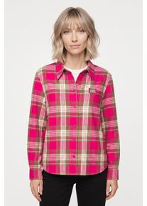 JOOP! Flanellbluse JOOP "Browyn", Damen, Gr. XS, pink (bright pink), Web, Obermaterial: 100% Baumwolle, kariert, regular fit normal, Rundhals, eingesetzt Manschette, Blusen Flanellbluse, Regular fit mit Karomuster