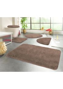 Badematte KINZLER "Chaozhou, Badvorleger, Badezimmer Teppich", braun, H:20mm, Polyester, Badematten, Badematte, Badteppich, Uni Farben, weich, als rechteckig, rund & Set erh&auml;ltlich