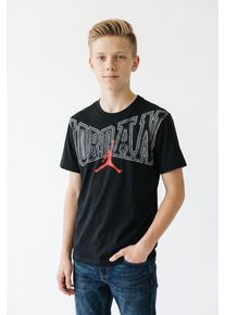 Kurzarmshirt Jordan "JDB MJ TAPOUT SS TEE", Jungen, Gr. L, schwarz, Obermaterial: 60% Baumwolle, 40% Polyester, unifarben mit Farbeinsatz, bequem, Rundhals, Shirts Kurzarmshirt, sportlicher Stil, f&uuml;r Sportmode