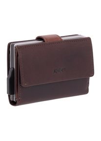 JOOP! Kartenetui JOOP "cerratano c-two e-cage sv8", Herren, braun (schwarzbraun), Rindsleder, Basic, Kleinlederwaren Kartenetui, Herren E-Cage mit Druckknopf-Verschluss