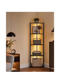 Mid.you Eckregal, Schwarz, Metall, Holzwerkstoff, 48x146.6x24.8 cm, Wohnzimmer, Regale, Eckregale