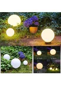 hofstein Campinas 3er Set Solar-Kugelleuchten LED Schwarz, Wei&szlig;, 1-flammig