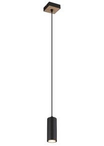Globo ROBBY H&auml;ngeleuchte Holzoptik, Schwarz, 1-flammig