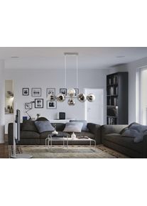 NOWA Pilar H&auml;ngeleuchte Pendelleuchte 8-flammig Rauchglas-Kugeln E27 Modern 38 cm aus Metall mit nickel-mattem Gestell, &Oslash; 18 cm, f&uuml;r Esszimmer und Wohnzimmer &uuml;ber dem Esstisch