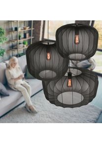 Steinhauer Sable Pendelleuchte H&auml;ngeleuchte schwarzer Stoffschirm L&auml;nge 60 cm aus Baumwolle, modern, dekorativ, dimmbar, E27-Fassung, IP20, f&uuml;r Esszimmer, Schlafzimmer und Wohnzimmer