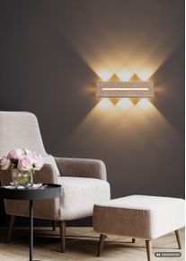 Globo Rojas applique murale LED carr&eacute;e au design moderne &agrave; &eacute;clairage haut et bas 3000 K, 1959 lm, 17 W, 11 cm, id&eacute;ale pour salon, couloir, salle &agrave; manger et cuisine