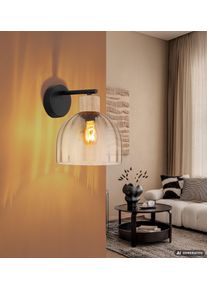 Globo Swanson applique murale int&eacute;rieure moderne E27 pour salon et couloir avec bras mural et diffuseur arrondi pour une ambiance chaleureuse et d&eacute;corative