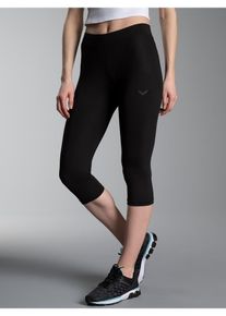 Leggings TRIGEMA "TRIGEMA Capri-Leggings", Damen, Gr. L, Normalgr&ouml;&szlig;en, schwarz, Mikrofaser, 85% Polyester, 15% Elasthan, Basic, Hosen Leggings