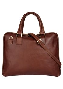 Pike Aktentasche PIK&Eacute; "PIK&Eacute; Herren, Damen echt Leder, Made in Italy", Gr. B/H/T: 37cm x 32cm x 8cm onesize, braun, Leder, gl&auml;nzend, Taschen Aktentasche, echt Leder, Made in Italy