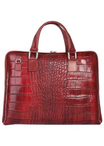 Aktentasche Samantha Look "Samantha Look Damen echt Leder, Made in Italy", Damen, Gr. B/H/T: 38cm x 29cm x 7cm onesize, rot, Leder, gl&auml;nzend, Taschen Aktentasche, echt Leder, Made in Italy