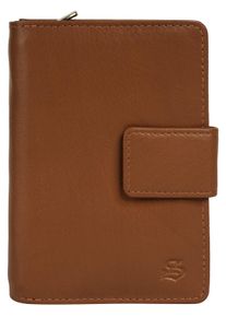Geldb&ouml;rse SZUNA "SZUNA Damen echt Leder", Damen, braun (cognac), Leder, gepflegt, Kleinlederwaren Geldb&ouml;rse, echt Leder
