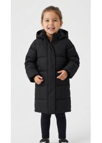Steppmantel KIDS Only "KOGIRENE PUFFER COAT OTW NOOS", M&auml;dchen, Gr. 140, schwarz, Web, Obermaterial: 100% Polyester, unifarben, normal knielang, M&auml;ntel Steppmantel, mit seitlichen Druckkn&ouml;pfen, Topseller