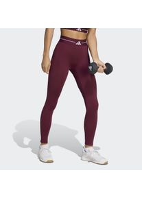 Trainingstights adidas Performance "HYPERGLAM 3-STRIPES FULL LENGTH LEGGING", Damen, Gr. XS, N-Gr, rot (maroon, normal, gr.), Obermaterial: 85% Polyester, 15% Elasthan, Hosen Trainingstights