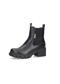 Chelseaboots Dockers by Gerli, Damen, Gr. 36, schwarz, Lederimitat, Schuhe Chelseaboots, Stiefelette, Ankleboots mit Blockabsatz und Profilsohle