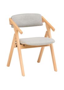 Mid.you Armlehnstuhl, Grau, Holz, Textil, Buche, massiv, eckig, 53x78x47 cm, Esszimmer, St&uuml;hle, Polsterst&uuml;hle