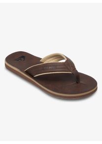 Zehentrenner Quiksilver "CARVER NUBUCK 26", Herren, Gr. 41, atmungsaktiv, braun (braun 1), Synthetik, Textil, Schuhe Zehentrenner, Sommerschuhe