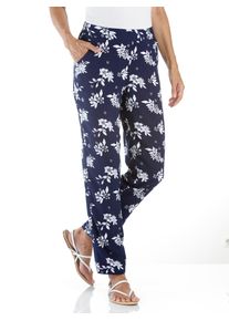 Webhose Classic Basics, Damen, Gr. 54, Normalgr&ouml;&szlig;en, blau (nachtblau, wei&szlig;, bedruckt), 100% Viskose, bedruckt, gebl&uuml;mt, gemustert, mehrfarbig, lang, Hosen Webhose