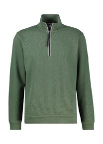 Sweatshirt Lerros "SELA", Herren, Gr. S, gr&uuml;n (basil gr&uuml;n), Sweatware, Obermaterial: 90% Baumwolle, 10% Polyester, normal h&uuml;ftbedeckend, Rundhals, B&uuml;ndchen, Sweatshirts Sweatshirt, mit Troyer-Rei&szlig;verschluss