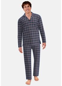 Pyjama Tom Tailor, Herren, Gr. 58, blau, dunkel, karo, Flanell, Obermaterial: 100% Baumwolle, Homewear-Sets Pyjama