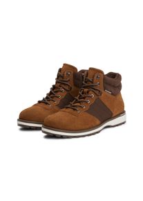 Schn&uuml;rboots Tommy Hilfiger "CORPORATE OUTDOOR SUEDE BOOT", Herren, Gr. 47, braun (coconut), Textil, Veloursleder, Schuhe Schn&uuml;rboots, Schn&uuml;rstiefelette mit praktischem Innenrei&szlig;verschluss