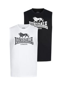Tanktop Lonsdale "ROLLESTON", Herren, Gr. S, schwarz-wei&szlig; (schwarz, wei&szlig;), Obermaterial: 100% Baumwolle, Tops Tanktop, aus Baumwolle, auch in gro&szlig;en Gr&ouml;&szlig;en