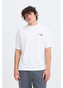 Rundhalsshirt Blend "BHLAYNE S/S GRAPHIC TEE", Herren, Gr. XL, snow wei&szlig;, Single Jersey, Obermaterial: 100% Baumwolle, bedruckt, relaxed fit normal, Rundhals, Shirts Rundhalsshirt, Baumwolle, relaxed fit